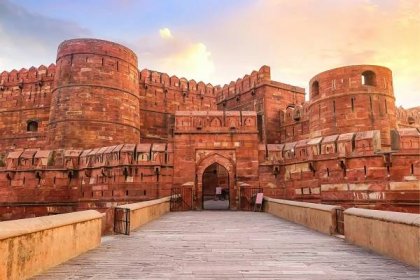 agra fort středověká indická pevnost v agra, indie při východu slunce - pevnost ágra - stock snímky, obrázky a fotky