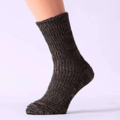Bapon Vlněné, teplé zimní ponožky, sibiřky RADEK, hnědošedé, vysoké, unisex, vel. 44-45