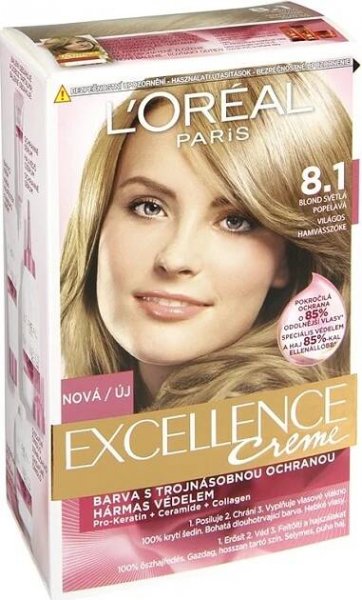 L'Oréal Paris Excellence Creme 8.1 blond světlá popelavá od 143 Kč