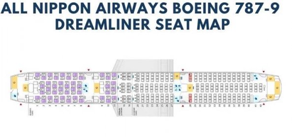 ana boeing 787 9 dreamliner seat map aviatechchannel
