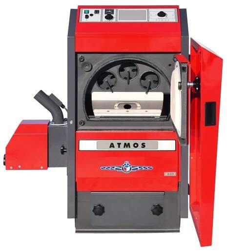 Automaticky kotel na drevene pelety Atmos D14P otevreny