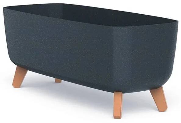 Prosperplast s.r.o. Květináč s nožičkami GRACIA CASE ECO WOOD 58 cm, antracit