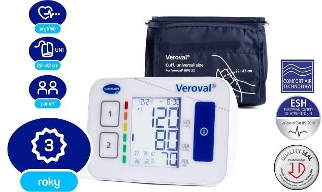 HARTMANN Veroval Compact, záruka 3 roky