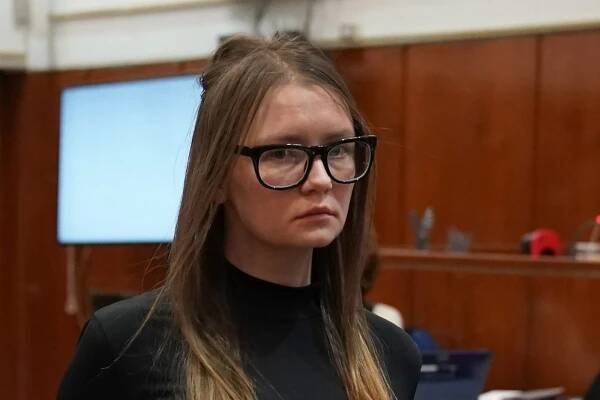 Fake German heiress Anna Sorokin is led away after being sentenced in Manhattan Supreme Court May 9, 2019  following her conviction last month on multiple counts of grand larceny and theft of services. (Photo by TIMOTHY A. CLARY / AFP)        (Photo credit should read TIMOTHY A. CLARY/AFP via Getty Images)