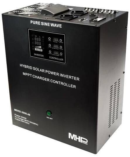 Záložní zdroj MHPower MSKD-5000-48, UPS, 5000W, čistý sinus, 48V, solární regulátor MPPT