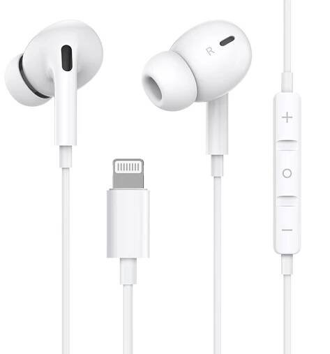 Osvětlení Sluchátko Bluetooth Kabelová sluchátka s mikrofonem Super Bass Ovládání hlasitosti Headset pro Iphone 12 11 Pro Max Xs Xr X 7 8 6 6s 5s
