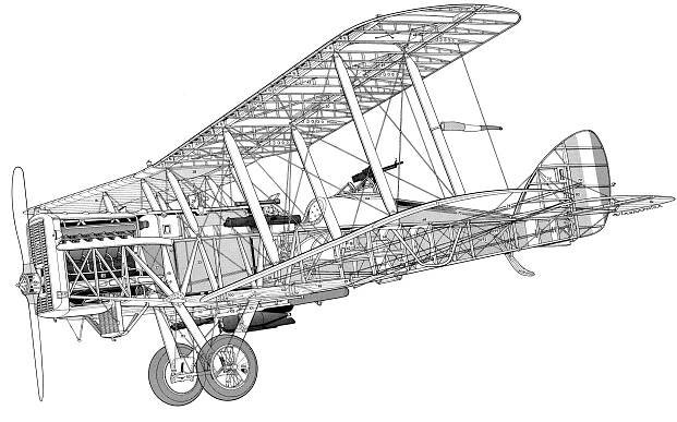 Airco DH.9A cutaway drawing