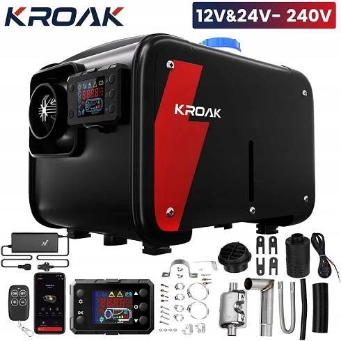 NEZÁVISLÉ TOPENÍ 8KW 230V 12/24V DIESELOVÝ OHŘÍVAČ BLUETOOTH LCD