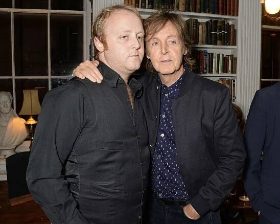 James McCartney and his father, Paul McCartney, at a Stella McCartney event in 2014.