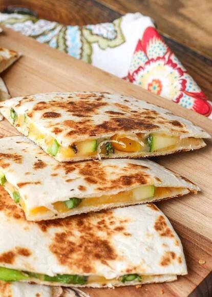 Loaded Vegetable Quesadilla - Barefeet in the Kitchen | Cooking meat, Quesadilla, Cooked vegetables