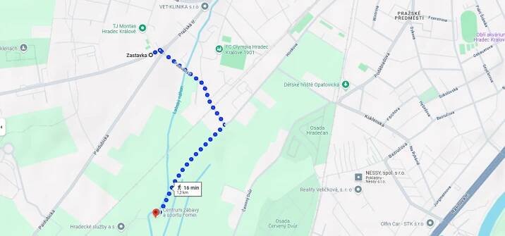 Svět plazů Hradec Králové mapa