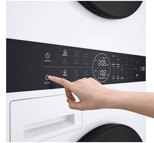 Elegantní bílý LG WashTower přináší perfektní harmonii pračky a sušičky pro prémiové praní