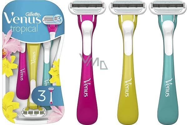 Gillette Venus Tropical ready razor 3 blades, 3 pieces for women