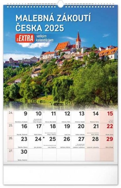 Kalendář 2025 nástěnný: Malebná zákoutí Česka s extra velkým kalendáriem, 33 × 46 cm - Obrázek 2
