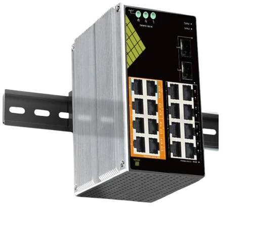 Conexpro GNT-IG1218F8-AC, Průmyslový PoE switch na DIN lištu, 16x LAN, 8x PoE, 2x SFP