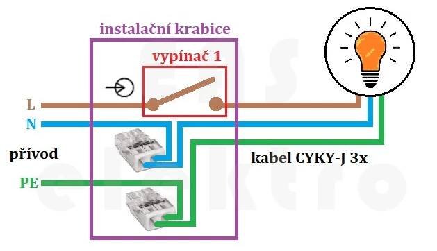 Schéma zapojení vypínače řazení č.1