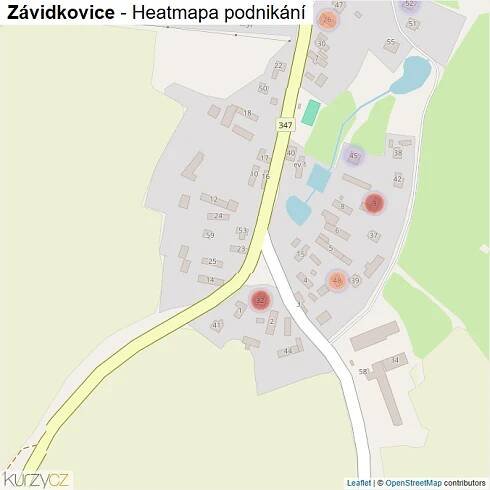 Mapa Závidkovice - Firmy v části obce.