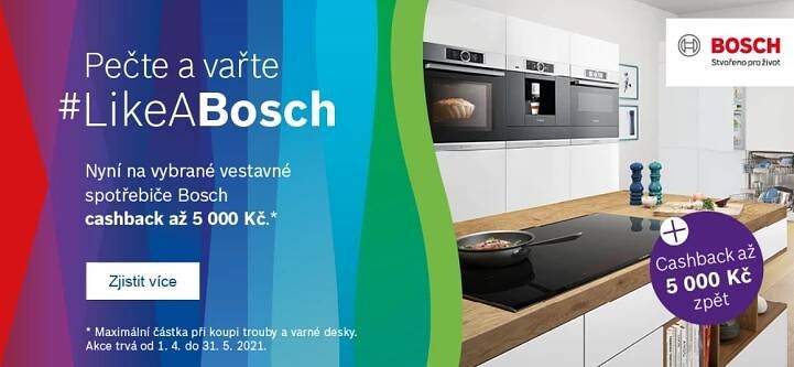 Cashback akce Bosch na vestavné trouby a varné desky
