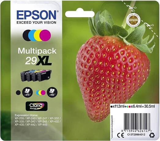 Epson Ink 29XL originál kombinované balení černá, azurová, purppurová, žlutá C13T29964012