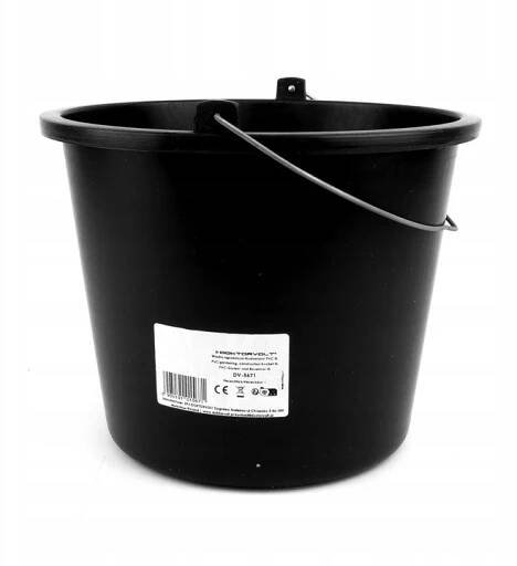 Stavební kbelík 5L zahradnický PVC, plastový, černý, na maltu