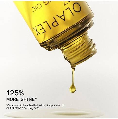 125% MORE SHINE* 
*Compared to bleached hair without application of OLAPLEX No.7 Bonding Oil™
