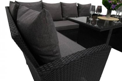Luxusní ručně vyráběný zahradní ratanový nábytek, sedačka, souprava. Sestava Family Relax, 244x181x86cm.