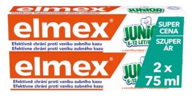 Elmex Junior dětská zubní pasta 6-12 let 2x 75 ml od 119 Kč