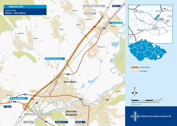 Video z budovaného úseku dálnice D55 Babice - Staré Město - únor 2022 - Ředitelství silnic a dálnic s. p. pro Zlínský kraj
