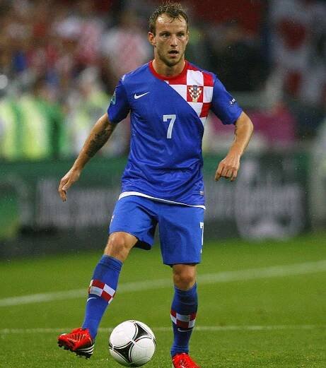 Croatia National Football Team Ivan Rakitic Kicking Ball Wallpaper