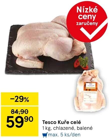 Kuře v akci v letáku Tesco