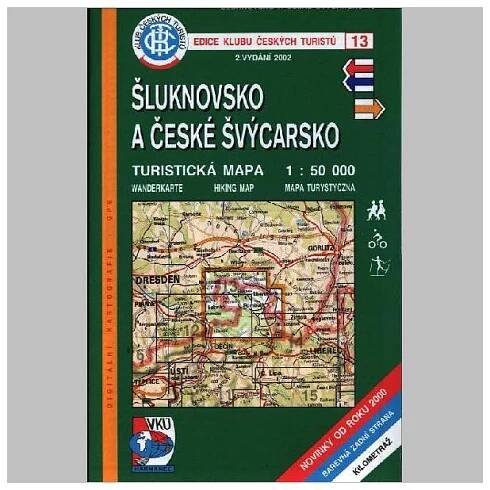 Šluknovsko - České Švýcarsko - mapa KČT 13