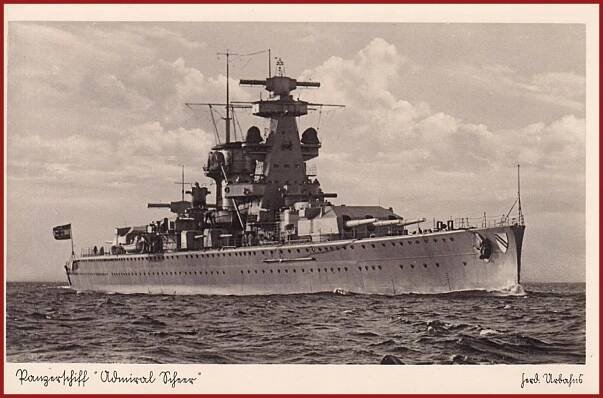 Deutsches Reich * Marine, Admiral Scheer, válečné lodě * DR27 | Aukro