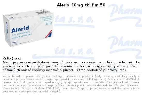 Alerid 10mg tbl.flm.50 | SOS lékárna online, internetová lékárna, léky
