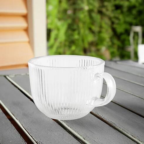 HRNEK S UCHEM SKLENĚNÝ TRADIČNÍ NA KÁVU A ČAJ 500 ML PRŮHLEDNÝ VELKÝ Váha výrobku včetně jednotkového obalu 1 kg