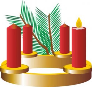 Lighting the fourth candle of the Advent Wreath - Clip Art Library