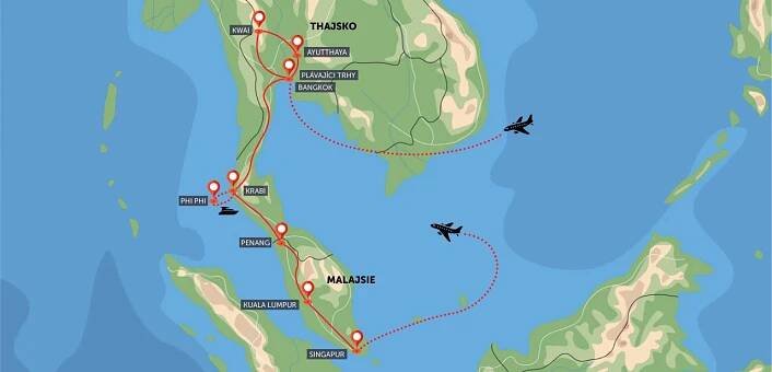 Poznávací zájezd Thajsko, Malajsie, Singapur