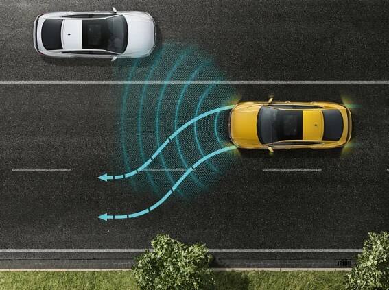 Lane changing assist on a VW