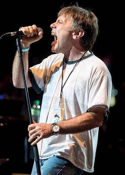 Bruce Dickinson performs on stage in rehearsal for 'Celebrating Jon Lord'