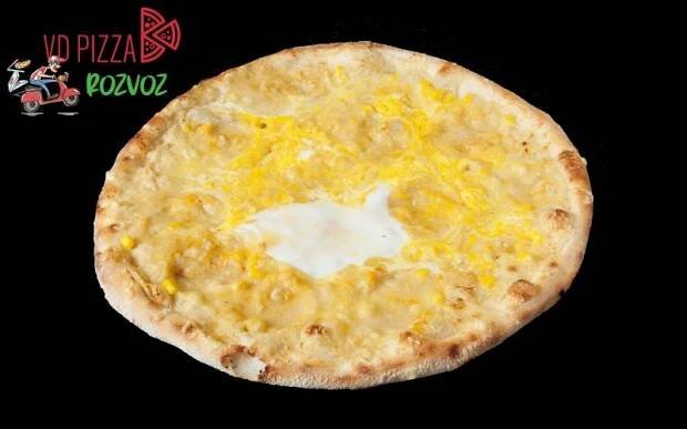 VD Pizza Šternberk - 36. GUCINNA - (smetana, pom.máslo, tvarůžky, kukuřice, vejce, sýr)