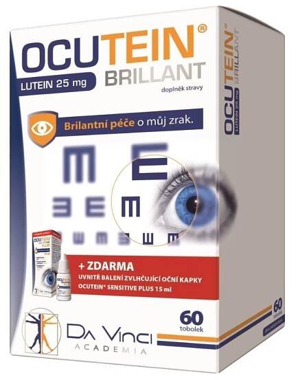 Ocutein Brillant Lutein 25mg DaVinci 60tob.+ kapky