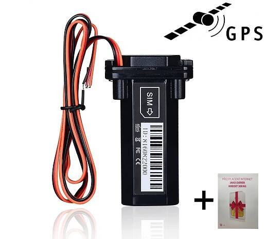 Voděodolný GPS lokátor tracker GSM alarm na motorku nebo do auta + SIM zdarma!