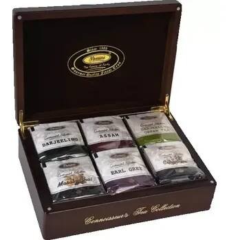 Luxusní dárková čajová kazeta PREMIER´s TEA COLLECTION - dřevěná kazeta (180x 2 g) (dárková kolekce čajů / 12x 15 sáčků / s ořechovým dřevem)