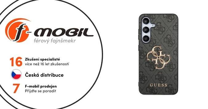 Zadní kryt Guess PU 4G Metal Logo pro Samsung Galaxy S24+, šedá