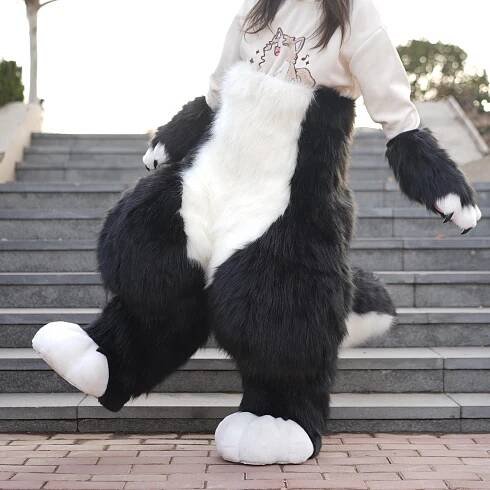 Teen Friendly Fursuit Pants - Soft Faux Fur Bottoms for Beginner Furries, Anime Cosplay & School Events
