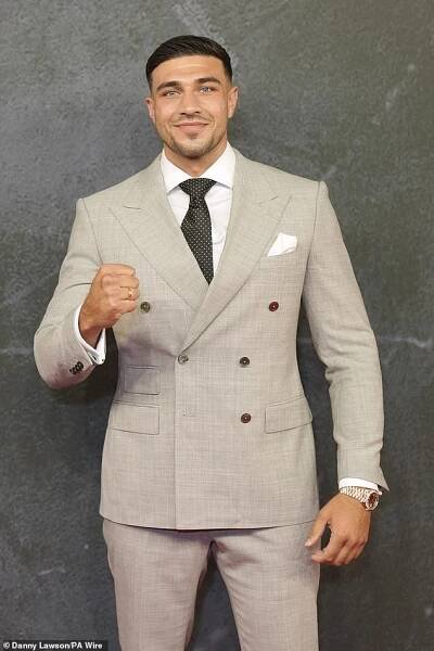 Tommy is seen arriving for the premiere of the documentary in Manchester
