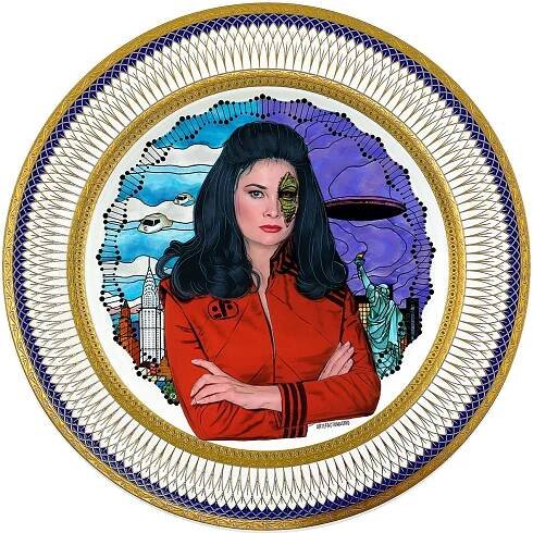 Diana - V - Large Fine China Plate - #0774