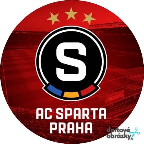 Jedlý papír  SPARTA PRAHA - NOVÝ ZNAK (● velikost průměr 20 cm ☝, ● materiál FONDÁNOVÝ DECORLIST ✴️)