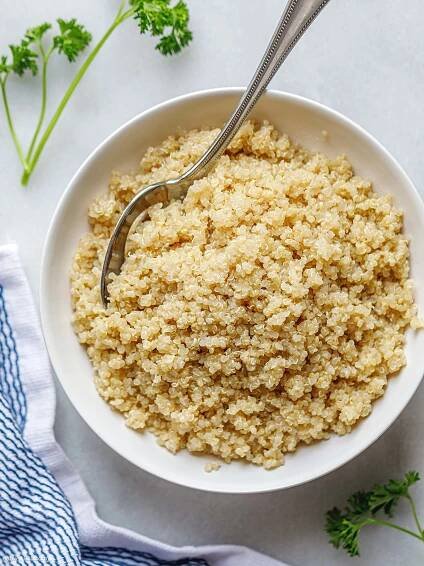 cooked quinoa in a plate