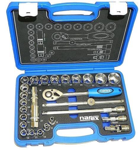 Narex 27-dílná sada hlavic a ovladačů 1/2"