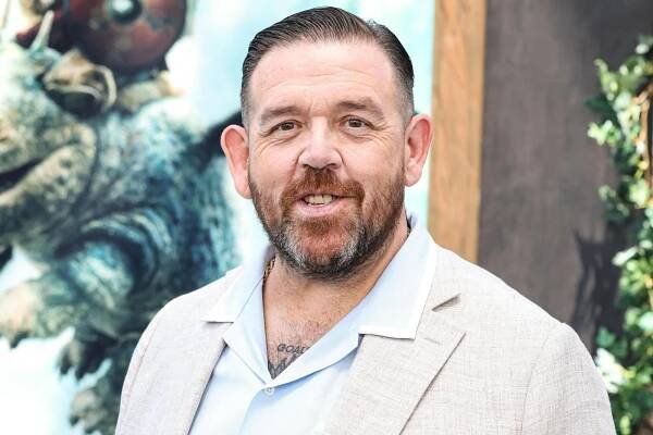 Anglický herec, komik a scénárista Nick Frost přijíždí do Los Angeles Premiere Of Universal Pictures And DreamWorks Animation 'How to Train Your Dragon' pořádané 7. června 2025 v divadle Davida Geffena v Muzeu pohybových obrazů Akademie — Stock obrázek